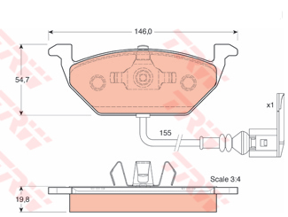 Placute frana fata VW Golf IV TRW